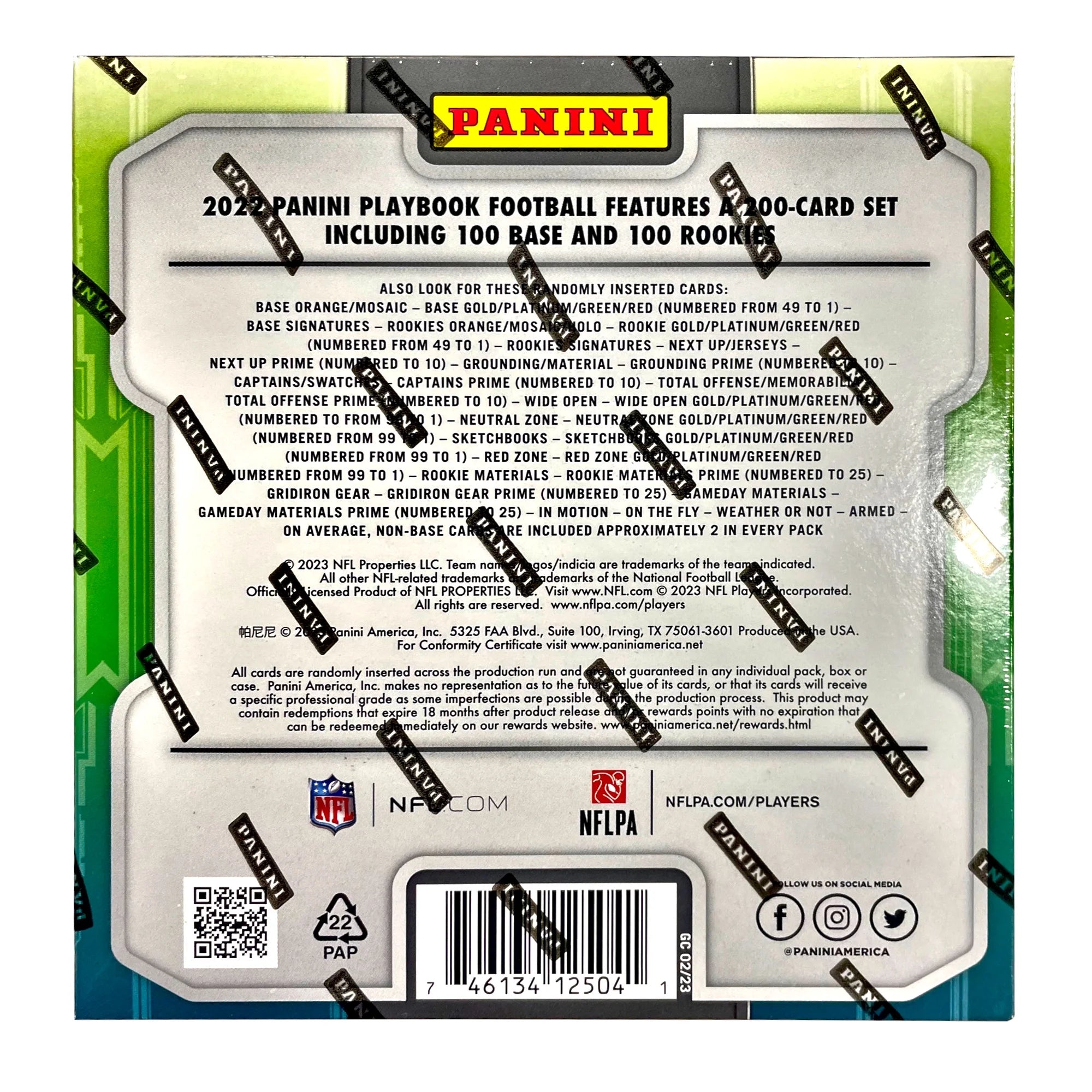 2022 Playbook NFL Football Trading Cards Mega Box