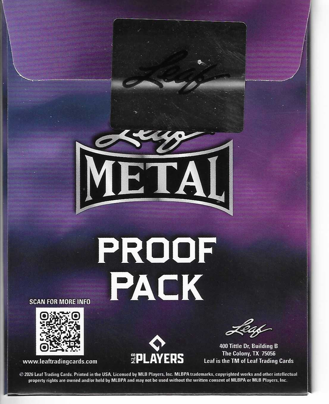 2026 Leaf Metal Baseball 1/1 Proof Pack