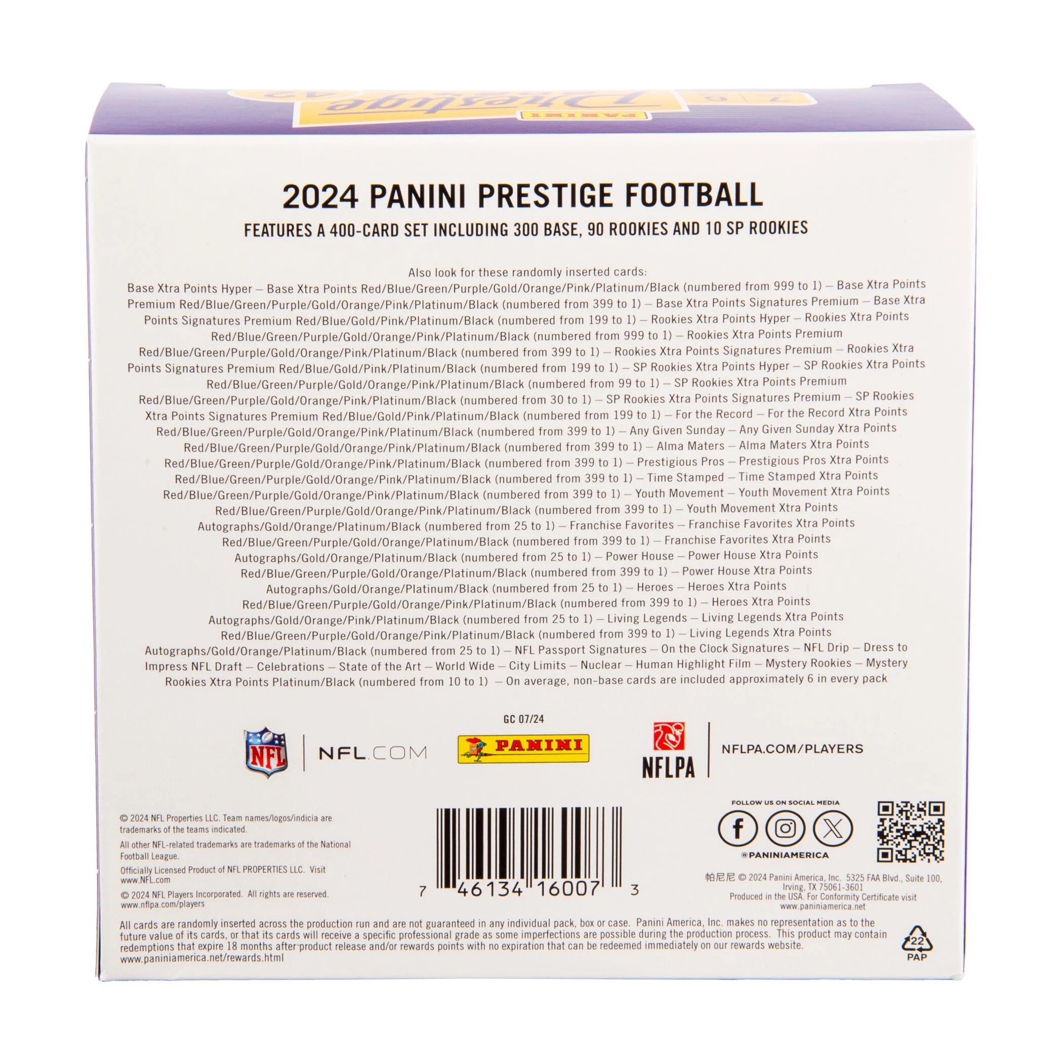 2024 Prestige Football Trading Cards Mega Box