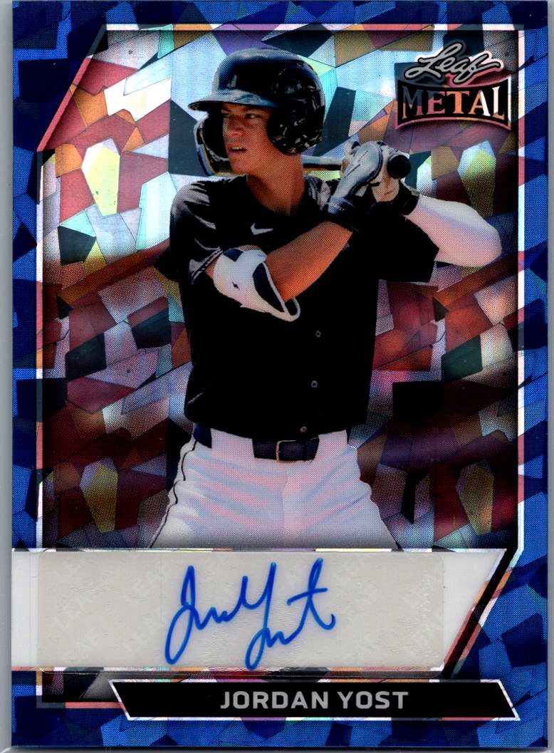 2026 Leaf Metal Baseball Jordan Yost Blue Crystal 1/1 Auto - Tigers