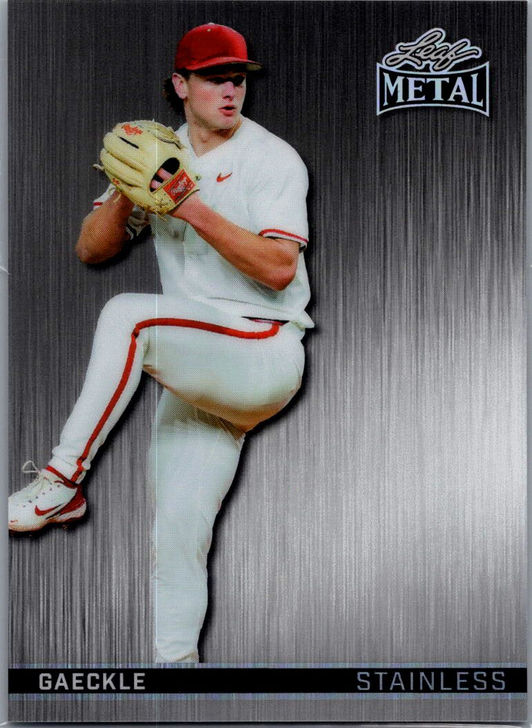 Gabe Gaeckle 2026 Leaf Metal White Stainless 1/1 SB-26 - Razorbacks