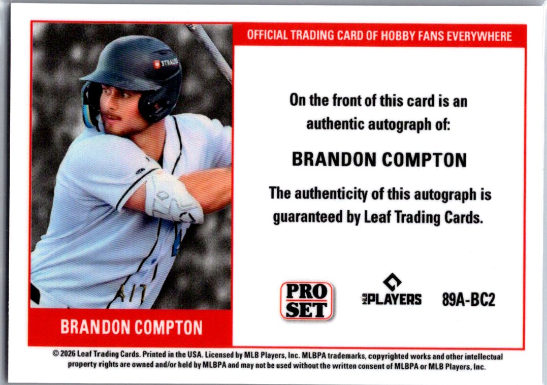 Brandon Compton 2026 Pro Set Prospects Pink Auto. /7 - Miami Marlins