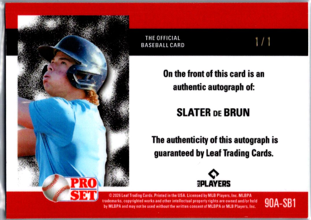 Slater DE Brun 2026 Pro Set Black 1/1 Auto. - Baltimore Orioles
