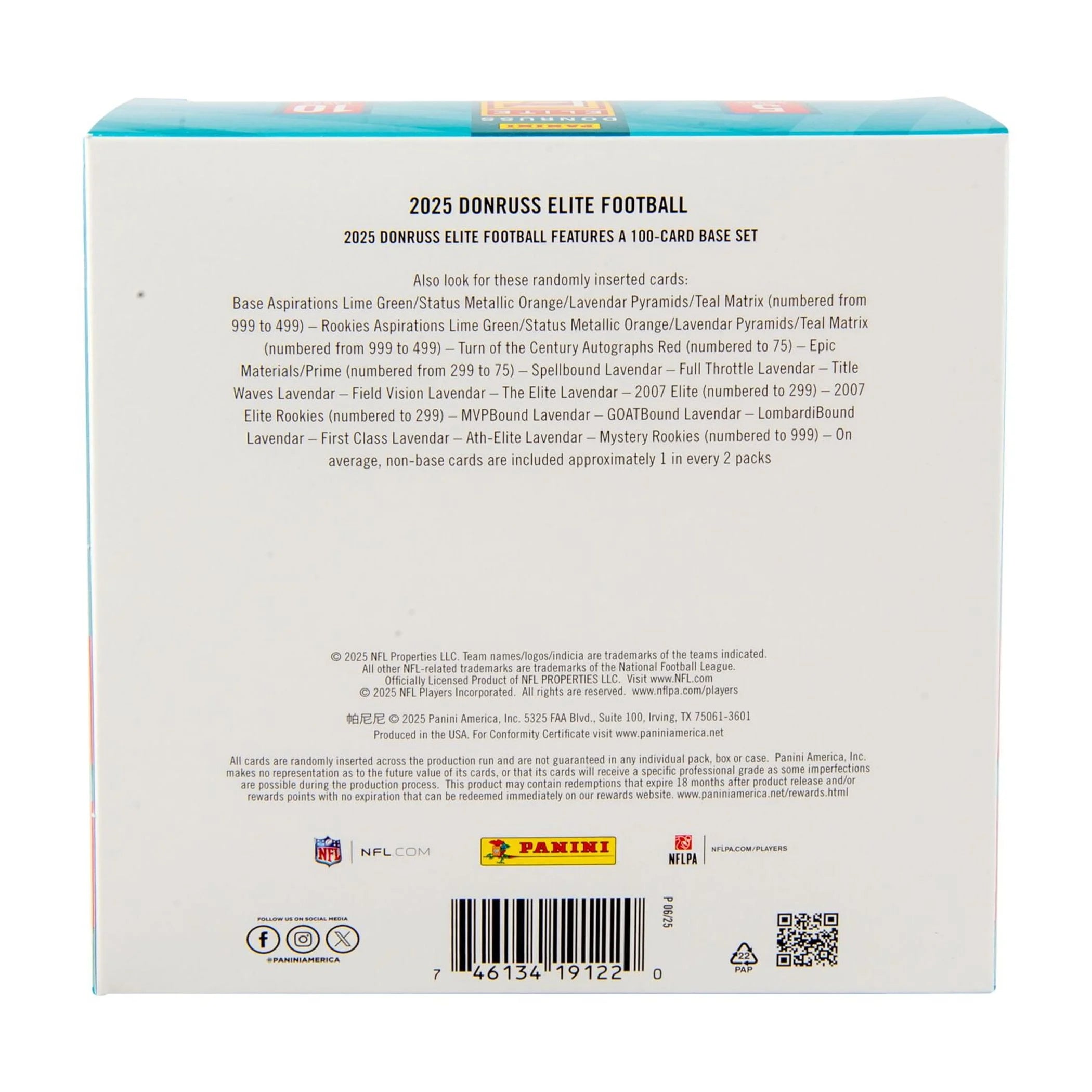 2025  Donruss Elite Football Trading Cards Mega Box