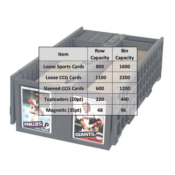 BCW Collectible Card Bin Holds 1600 Cards Gray