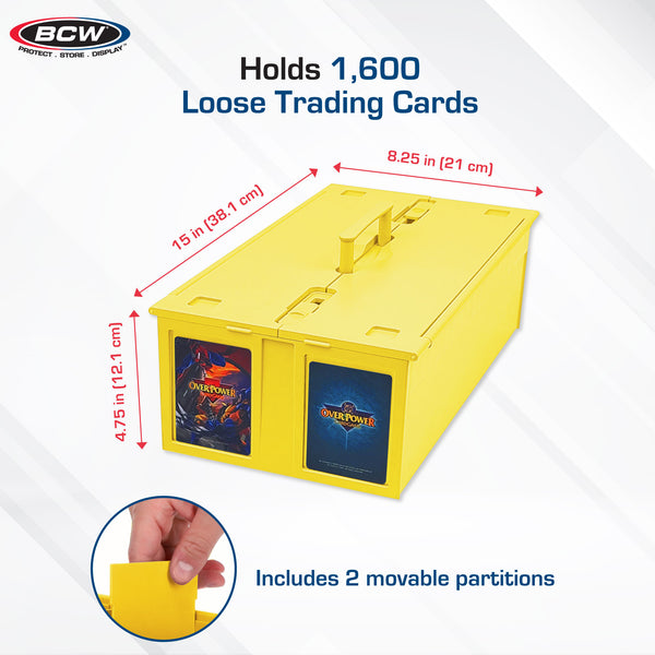 BCW Collectible Card Bin Holds 1600 Cards Yellow