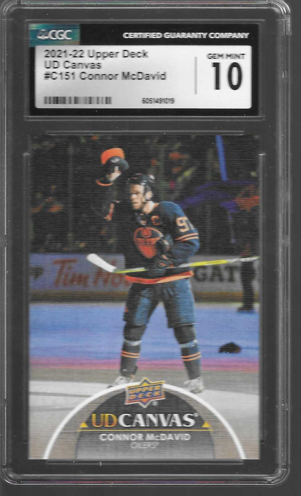 2021/22 Upper Deck Connor McDavid UD Canvas Oilers #C151 PSA 10 GEM MT