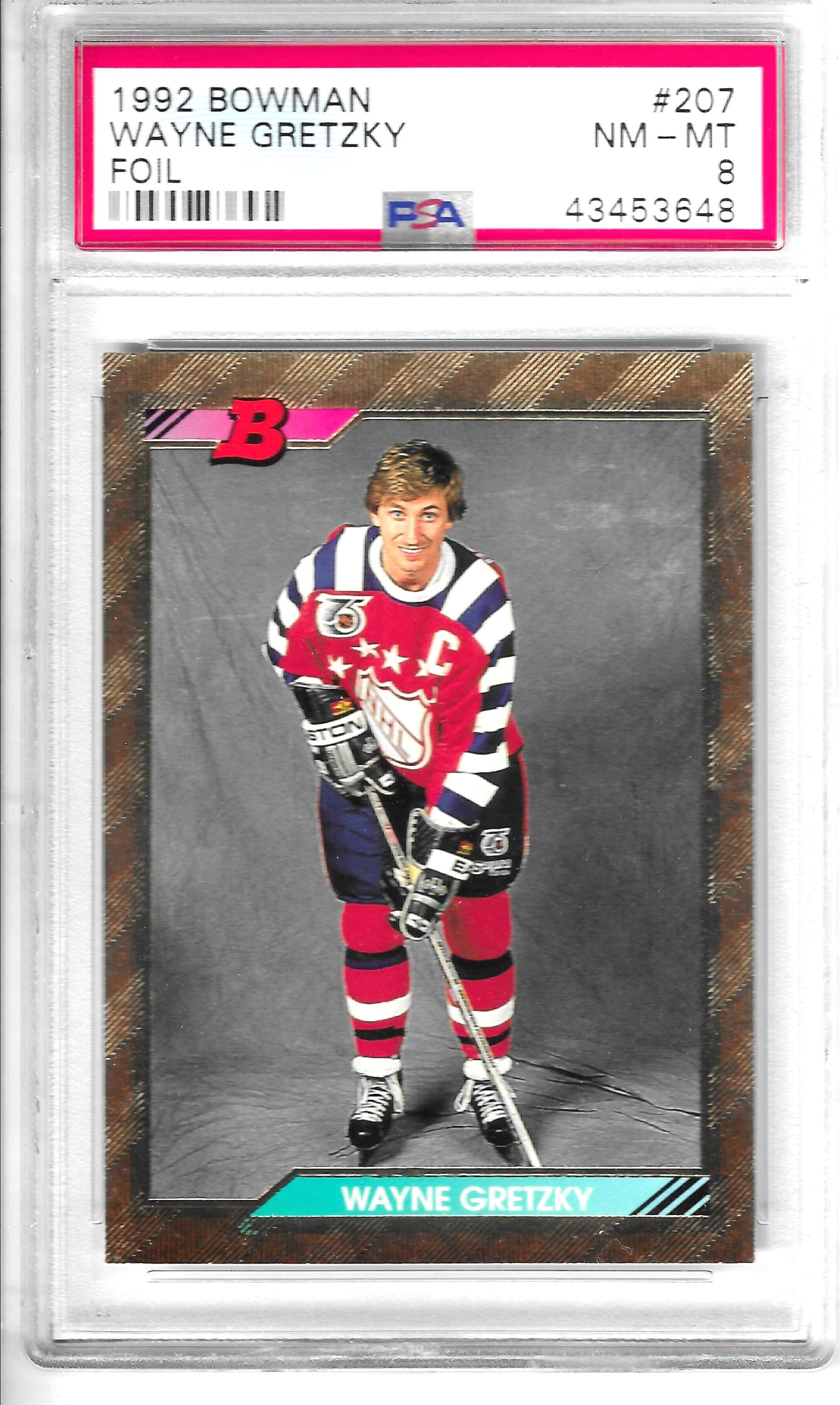 1992 Bowman Wayne Gretzky Foil Card #207 PSA 8 NM-MT