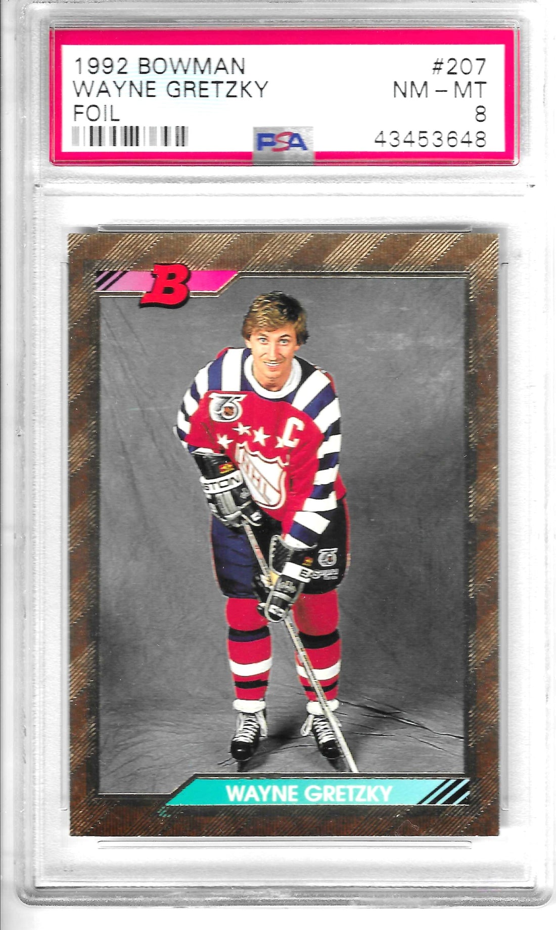 1992 Bowman Wayne Gretzky Foilkarte Nr. 207 PSA 8 NM-MT