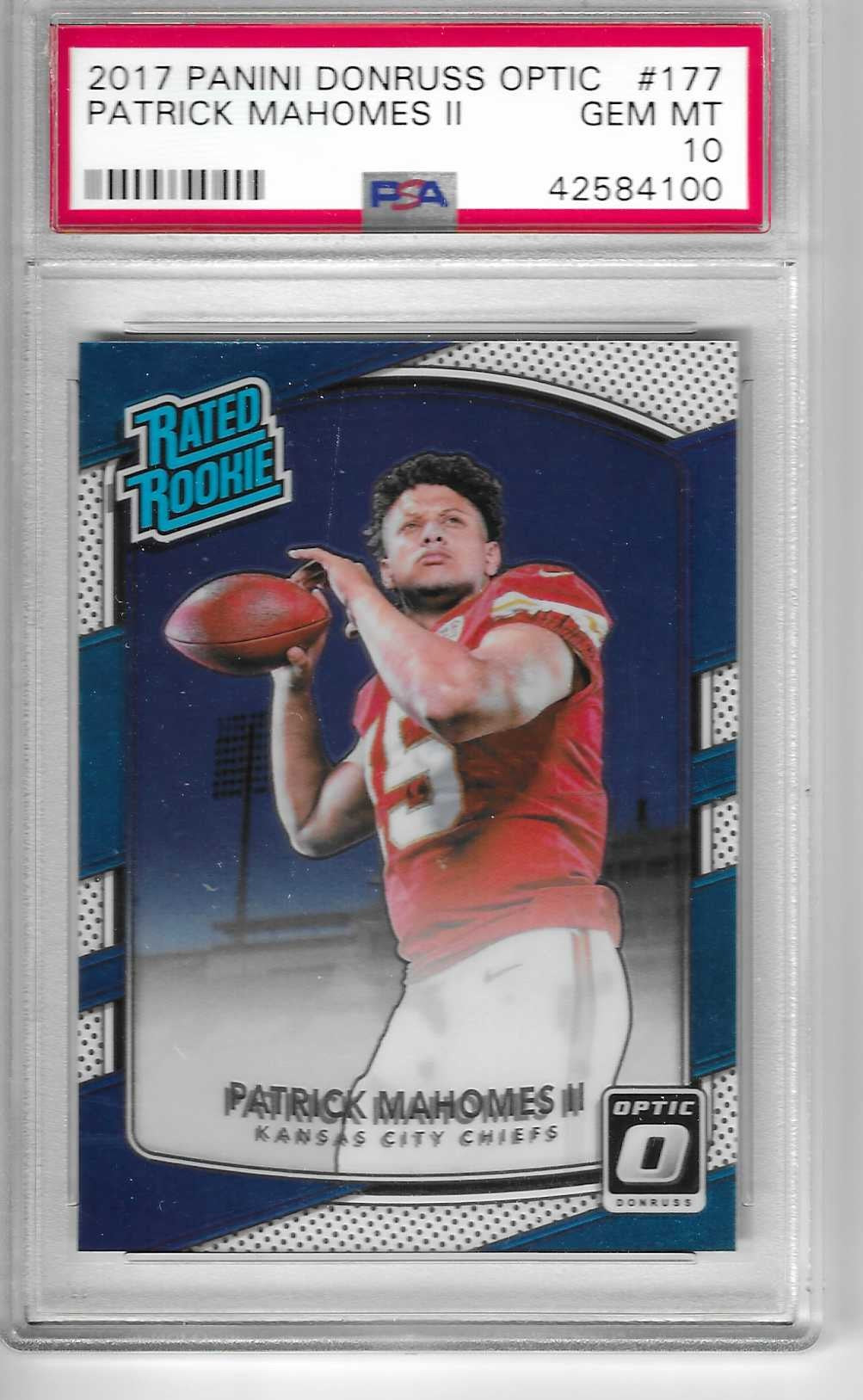 2017 Panini Donruss Optic Patrick Mahomes Rookie Card PSA 10 GEM Mint