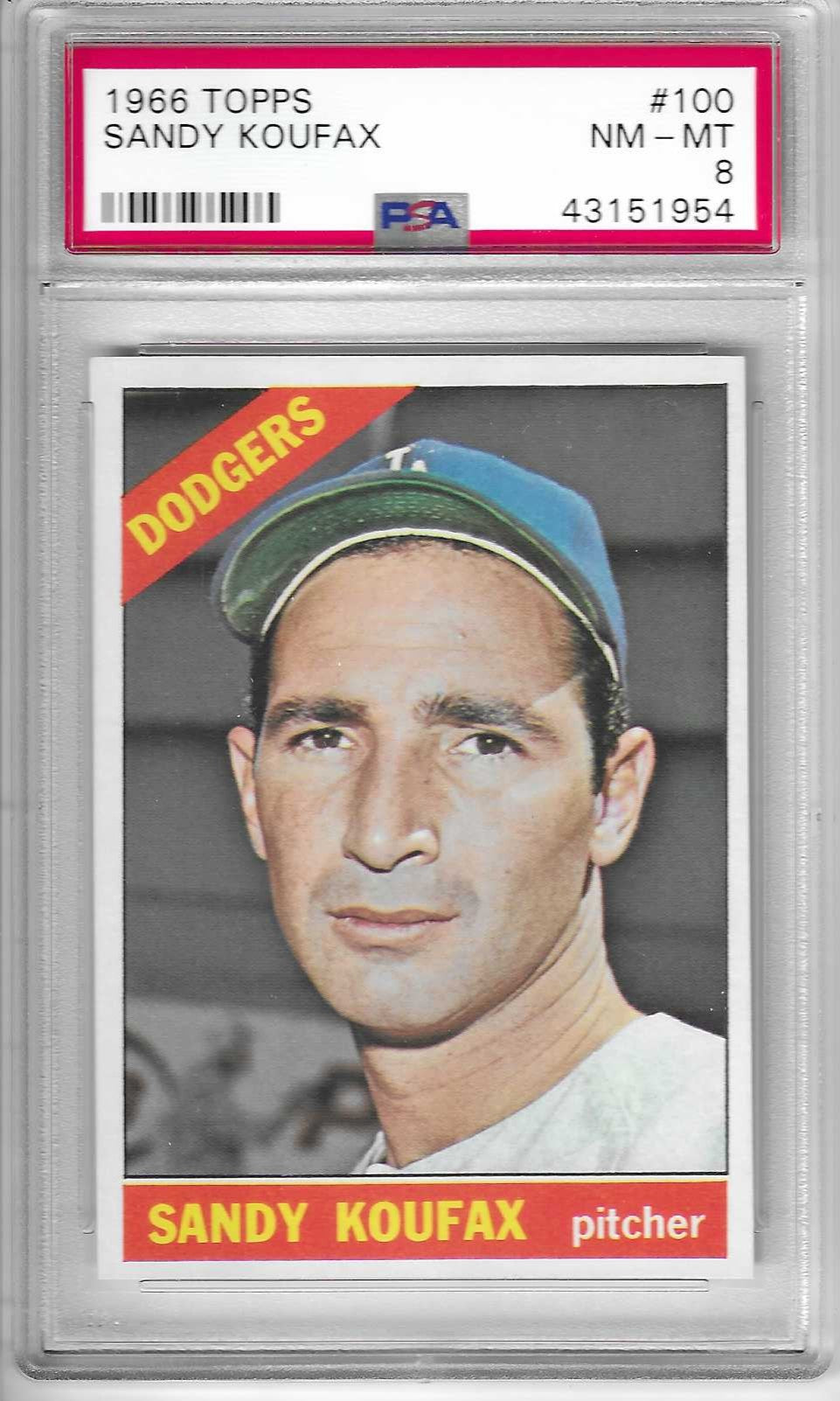 1966 Topps Sandy Kofax Card #100 PSA 8 NM-MT