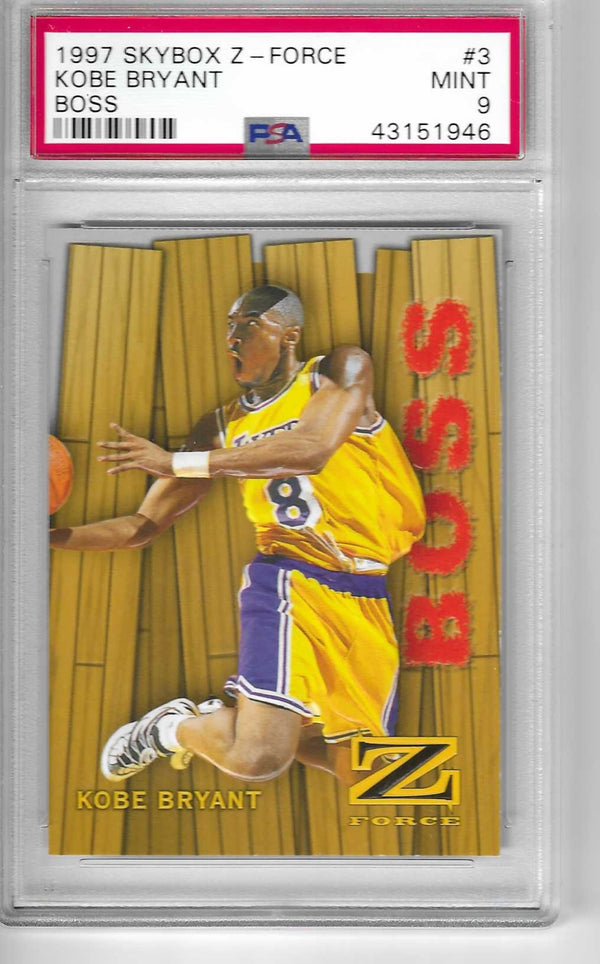 1997 Skybox Z-Force Boss #3 Kobe Bryant PSA 9 Mint Los Angeles Lakers