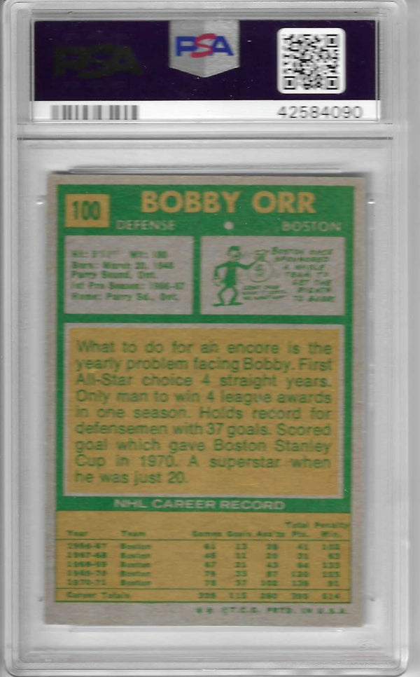 1971 Topps Bobby Orr #100 PSA 7 NM - Boston Bruins HOF