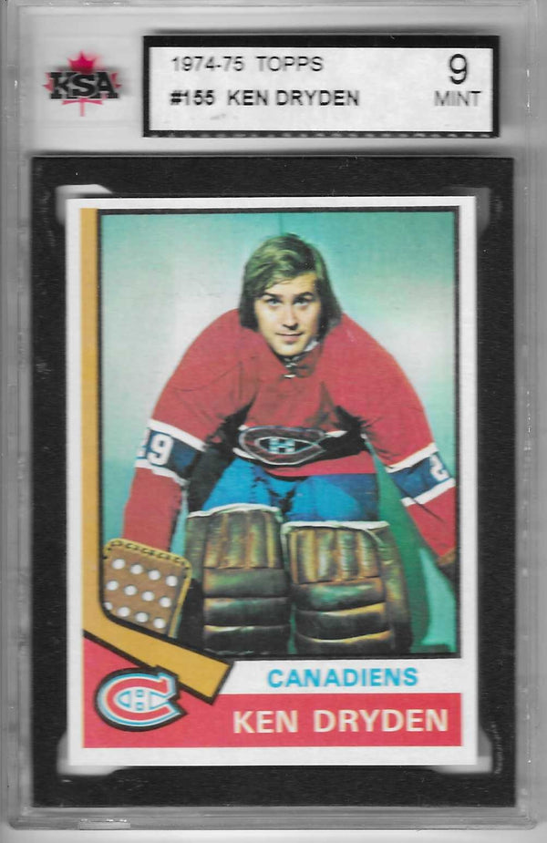 1974-75 Topps Ken Dryden #155 KSA 9 Mint