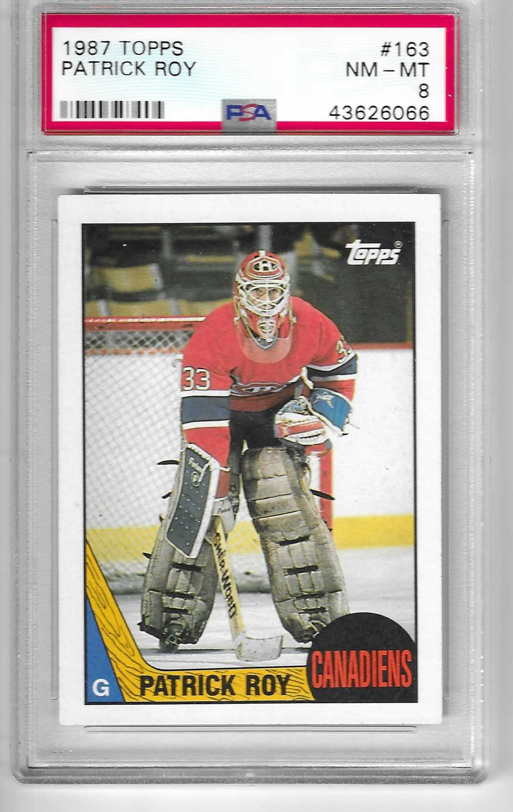 1987-88 TOPPS NHL Hockey #163 Patrick Roy HOF PSA 8 NM-MINT