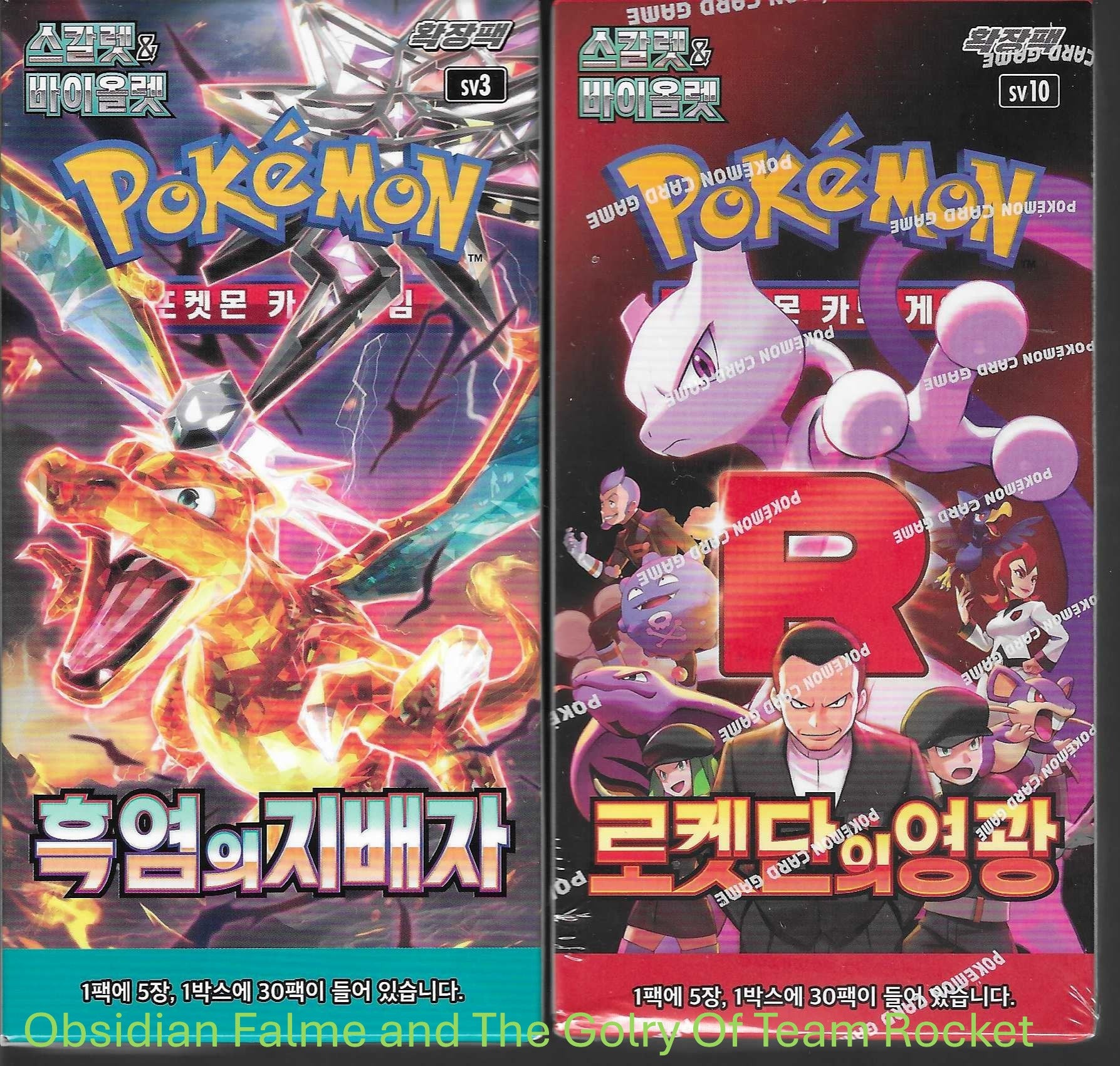 Pokemon One Booster Box Each Obsidian Flame SV3 and One The Glory Of Team Rocket SV10