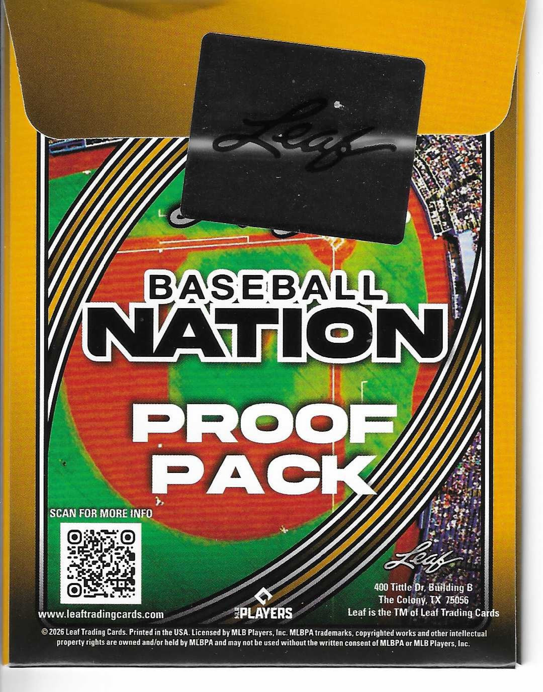 2026 Leaf Baseball Nation 1/1 Proof Pack