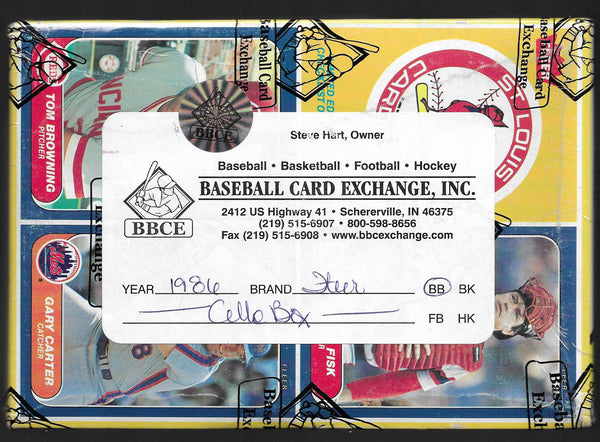 1986 Fleer Factory Sealed CELLO Box - BBCE Certified - 24pk/28cds