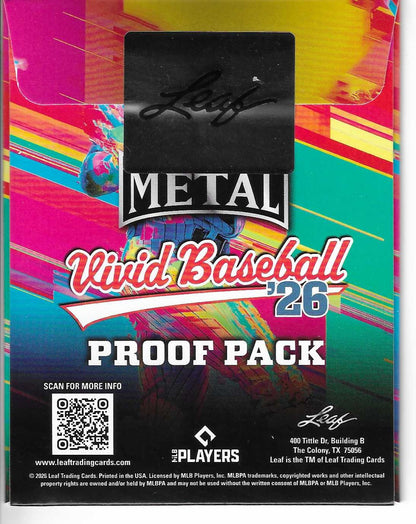 2026 Leaf Metal Vivid Baseball 1/1 Proof Pack