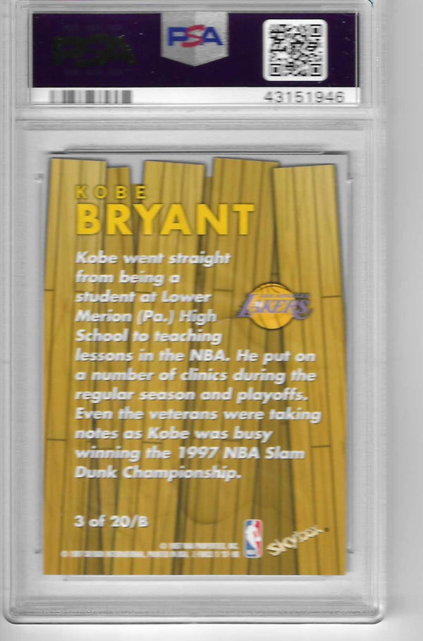 1997 Skybox Z-Force Boss #3 Kobe Bryant PSA 9 Mint Los Angeles Lakers