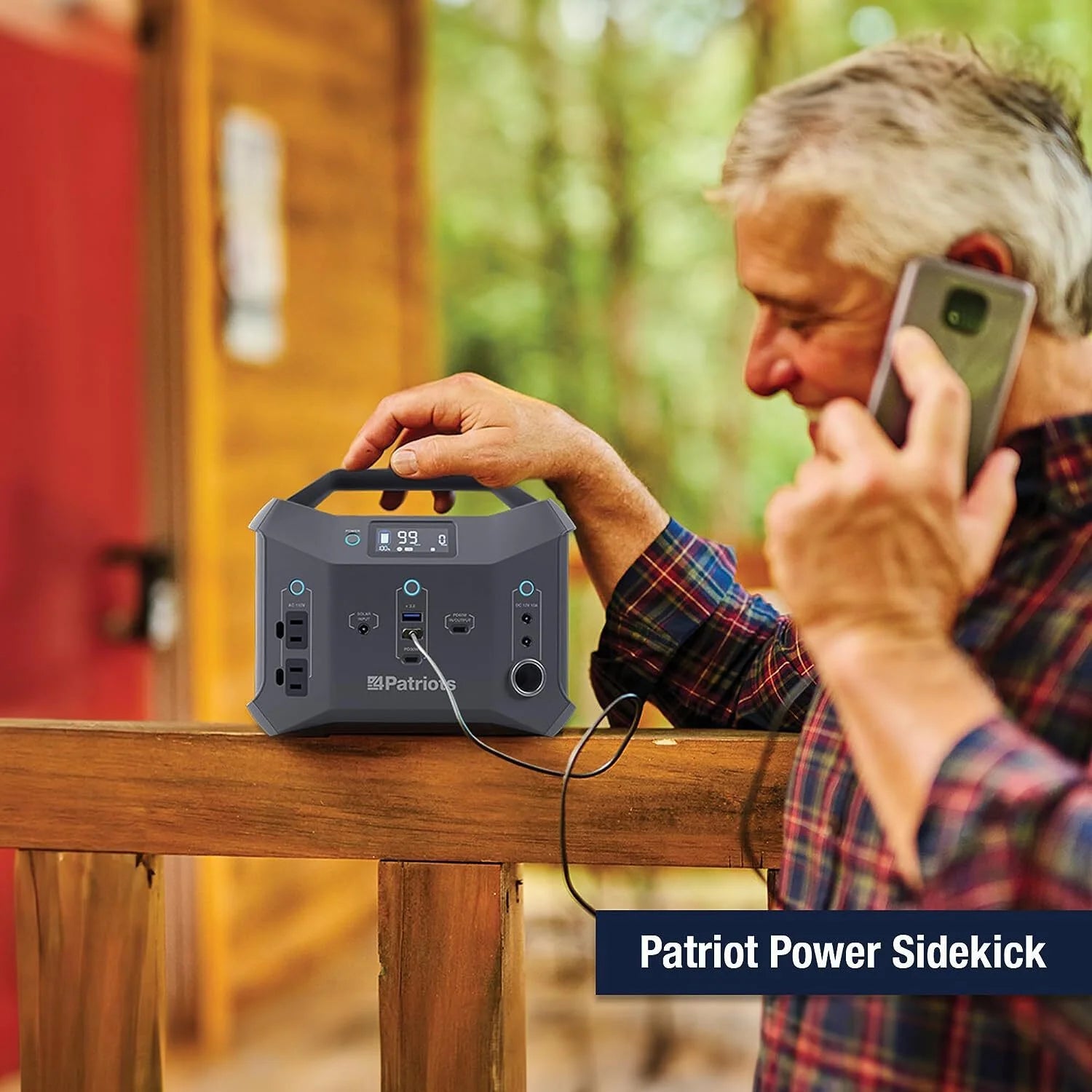 Patriot Power Sidekick Solar Generator, 300Wh Portable Power Station with 40 Watt Solar Panel, AC Fast Charging in 5 Hours, Dual 110V AC Outlets, Only 8 Lbs