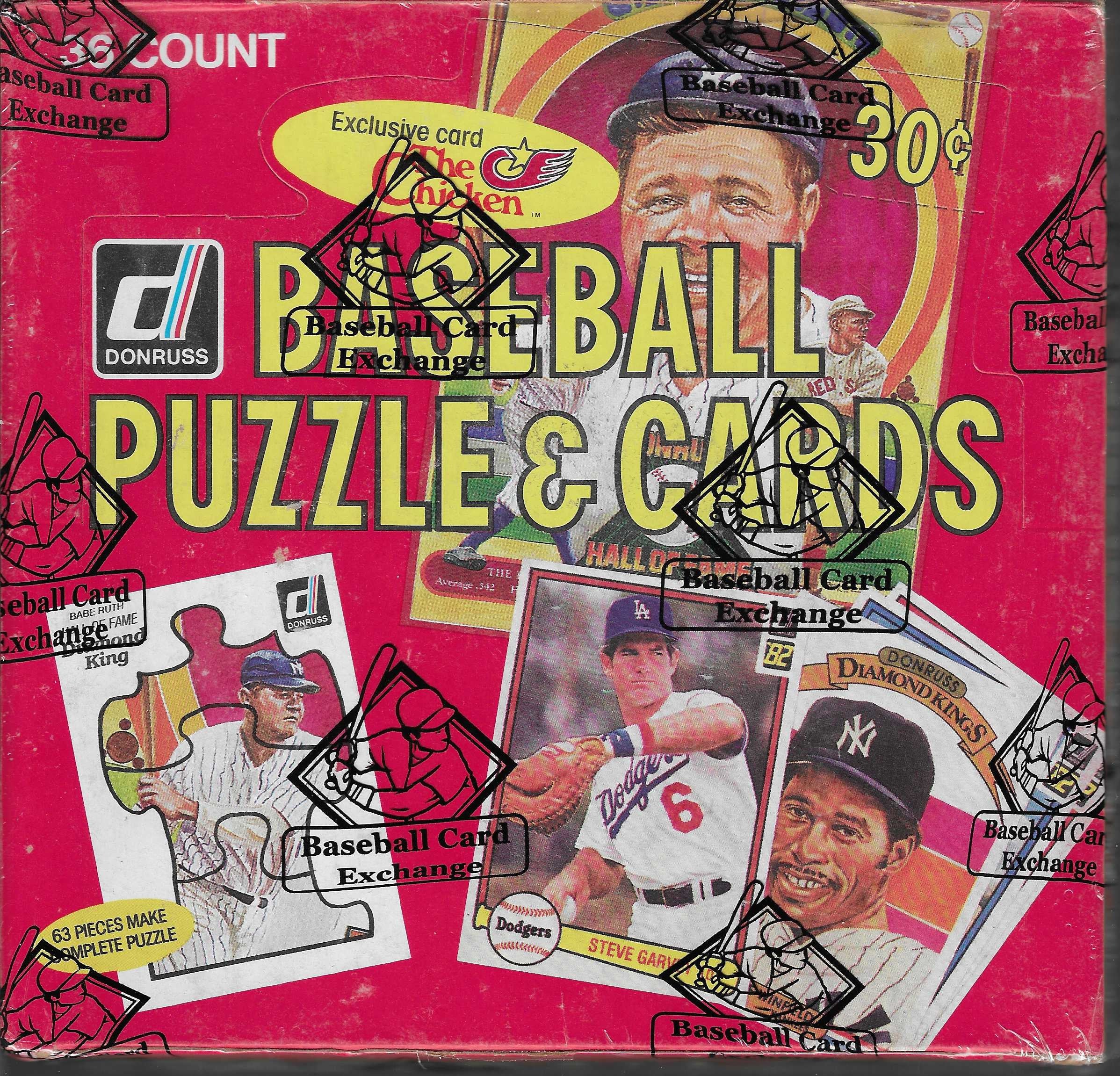 Scatola hobby sigillata della Donruss Baseball Factory del 1982