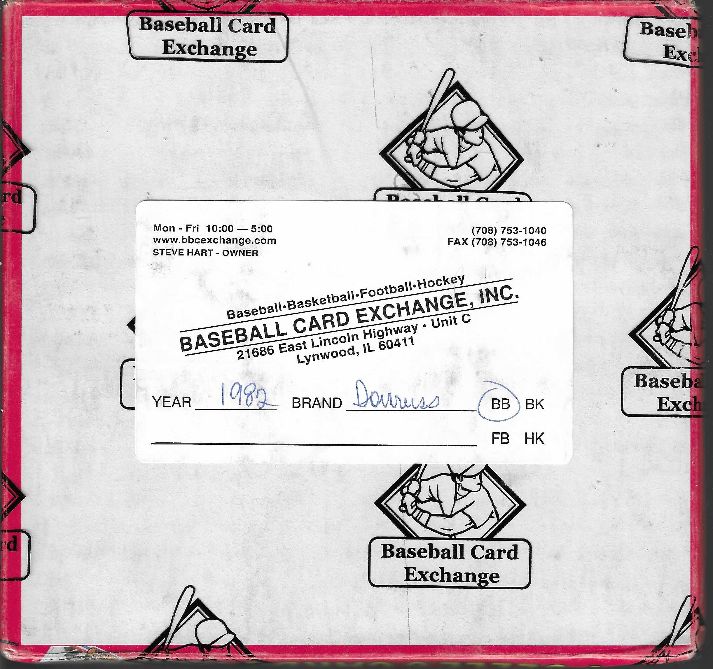 Scatola hobby sigillata della Donruss Baseball Factory del 1982