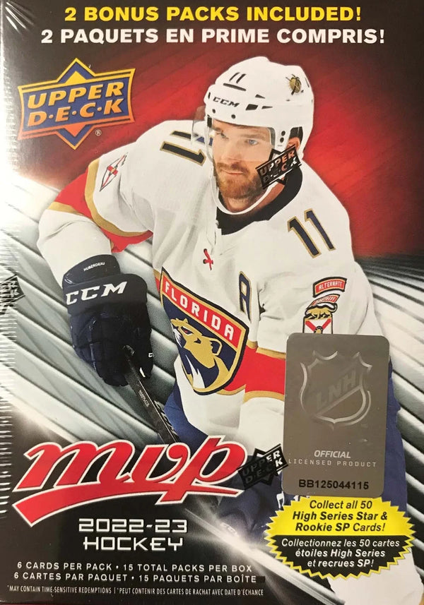 NHL  2022-23 MVP Hockey Trading Card BLASTER Box (15 Packs, Blaster-Exclusive Gold Script Parallels)