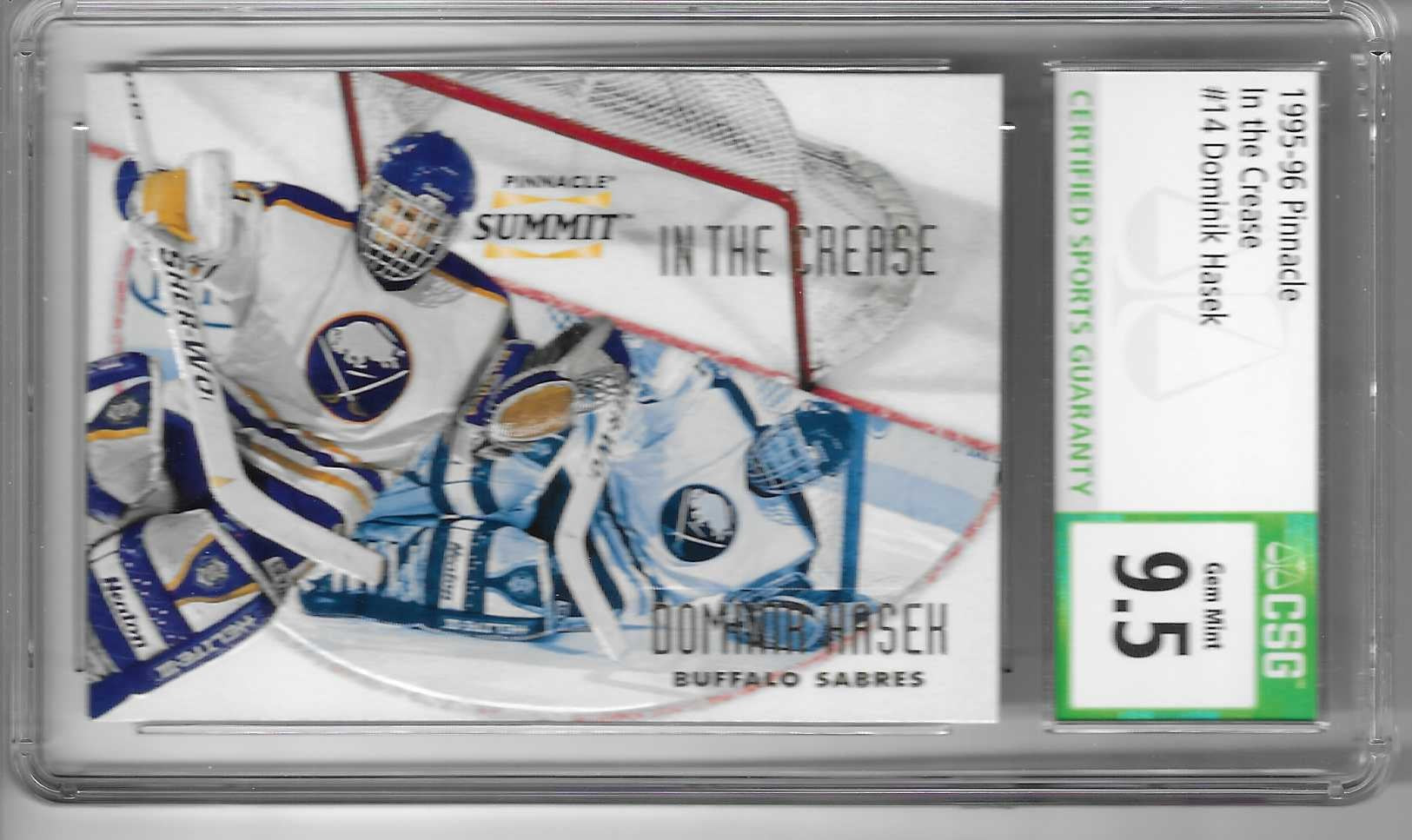 1996-97 Pinnacle Summit in the Crease /6000 Dominik Hasek #14 PSA 9.5