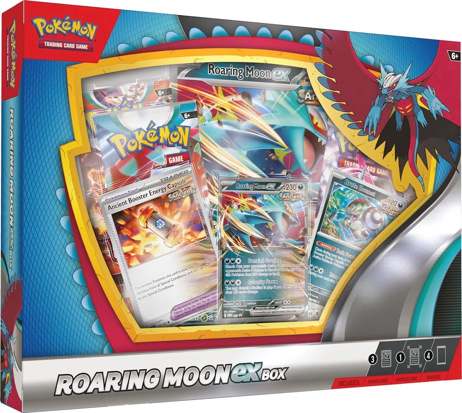TCG: Roaring Moon Ex Box (1 Foil Promo Card, 1 Oversize Foil Card & 4 Booster Packs)