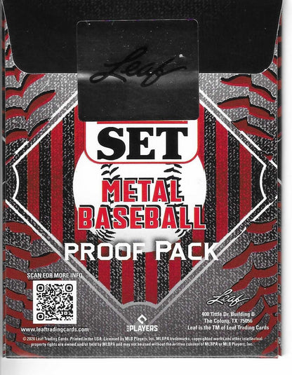 2026 Leaf Baseball Pre Production Proof Pack 1/1"s Metal, Nation, Pro Set, Vivid