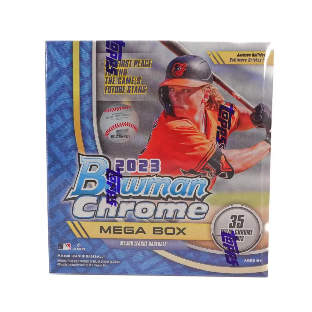 MLB 2023 Baseball Booster Box Trading Card MEGA Box (4 Packs + 2 Mega Chrome Packs)