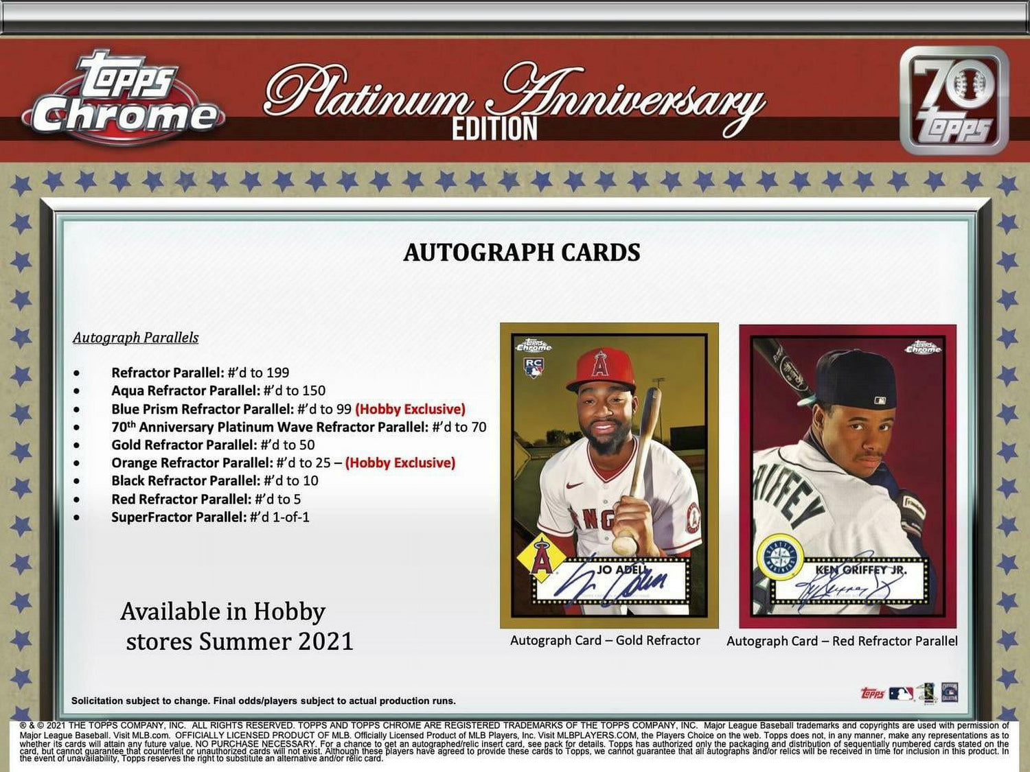 2021  Chrome Platinum Anniversary Baseball Hobby Box