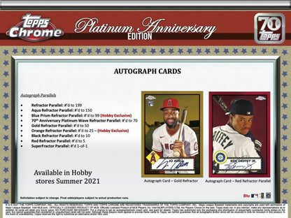 2021  Chrome Platinum Anniversary Baseball Hobby Box