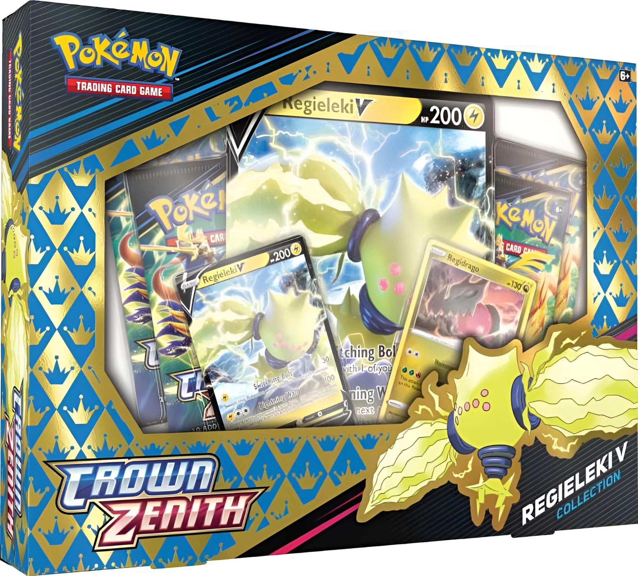 Crown Zenith Regieleki V Collection (4 Booster Packs, 2 Foil Promo Cards, Oversized Card & More)