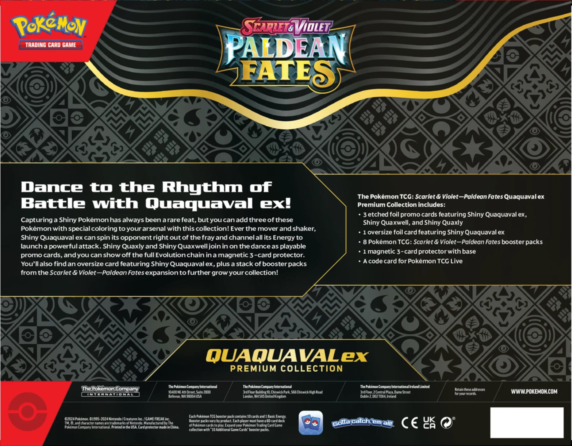 Trading Card Games SV4.5 Paldean Fates Quaquaval EX Premium Collection