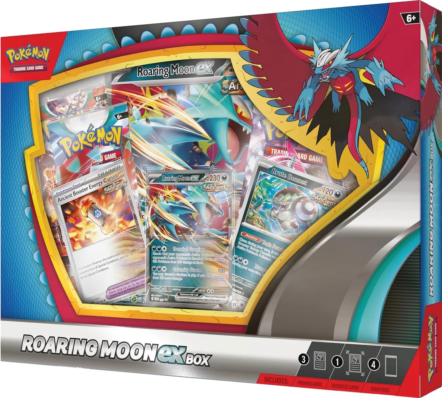 TCG: Roaring Moon Ex Box (1 Foil Promo Card, 1 Oversize Foil Card & 4 Booster Packs)