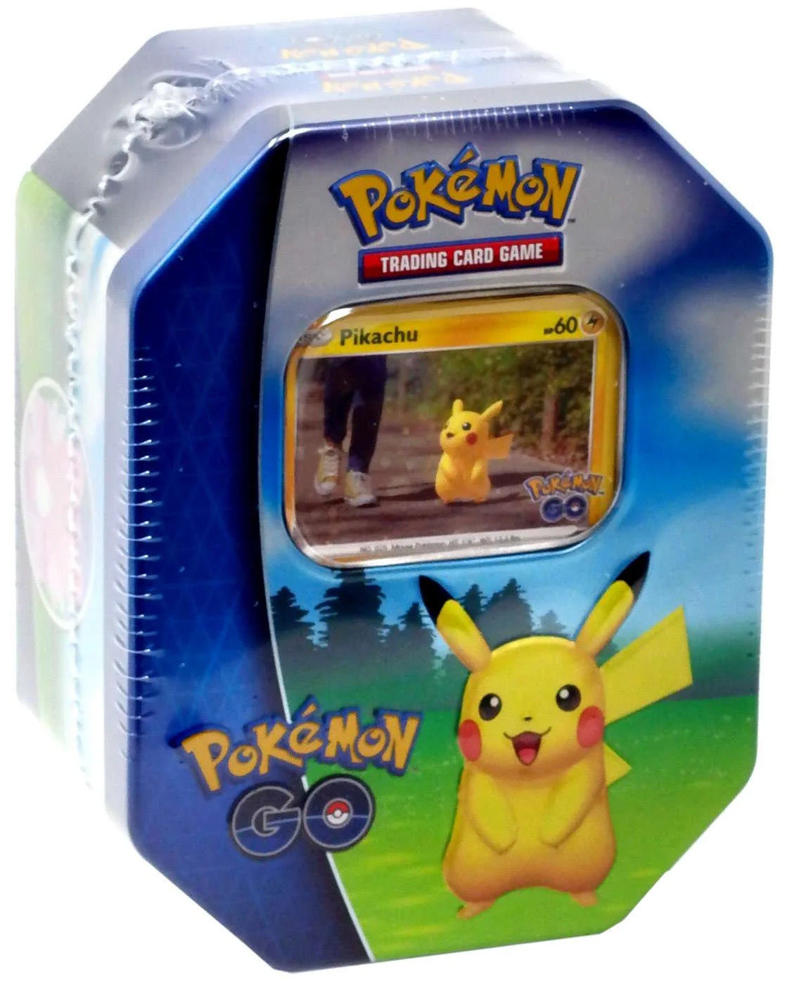 GO Pikachu Tin Set (4 Booster Packs, 2 Foil Promo Cards & More)