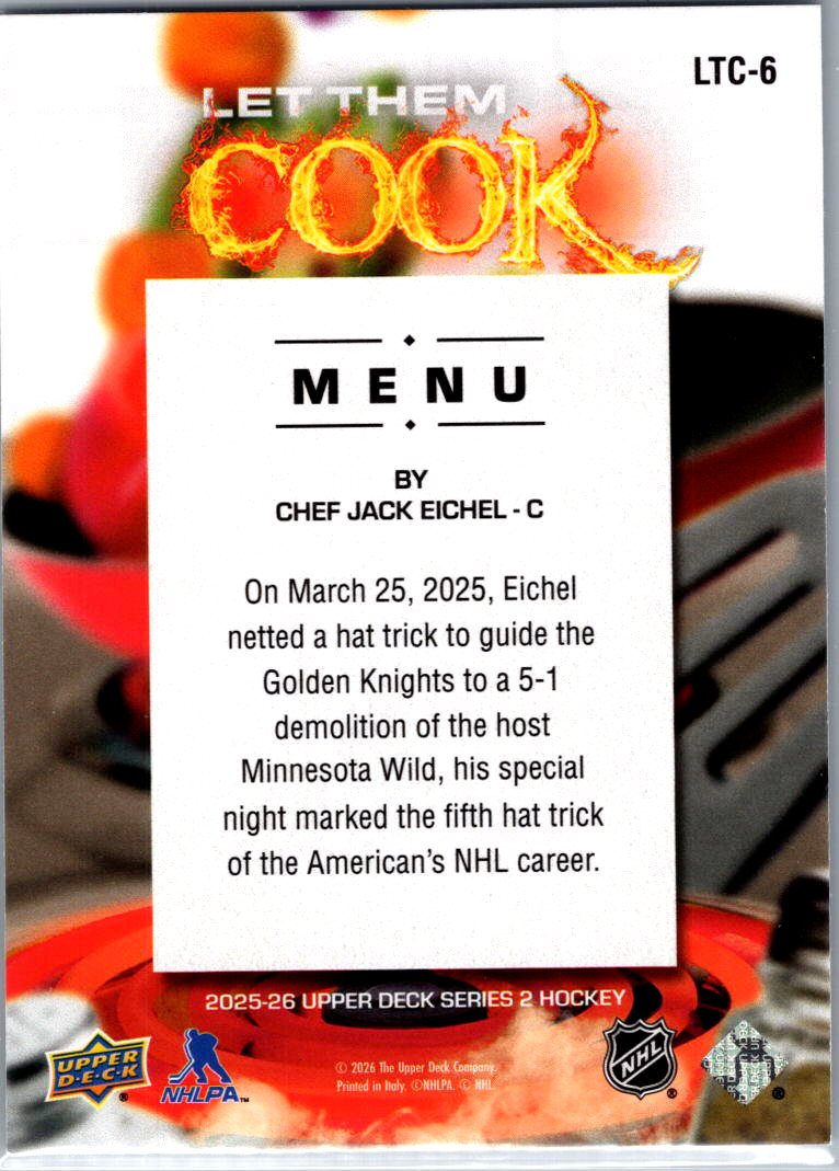 2025/26 Upper Deck Series 2 Hockey Jack Eichel Let Them Cook Insert LTC-6