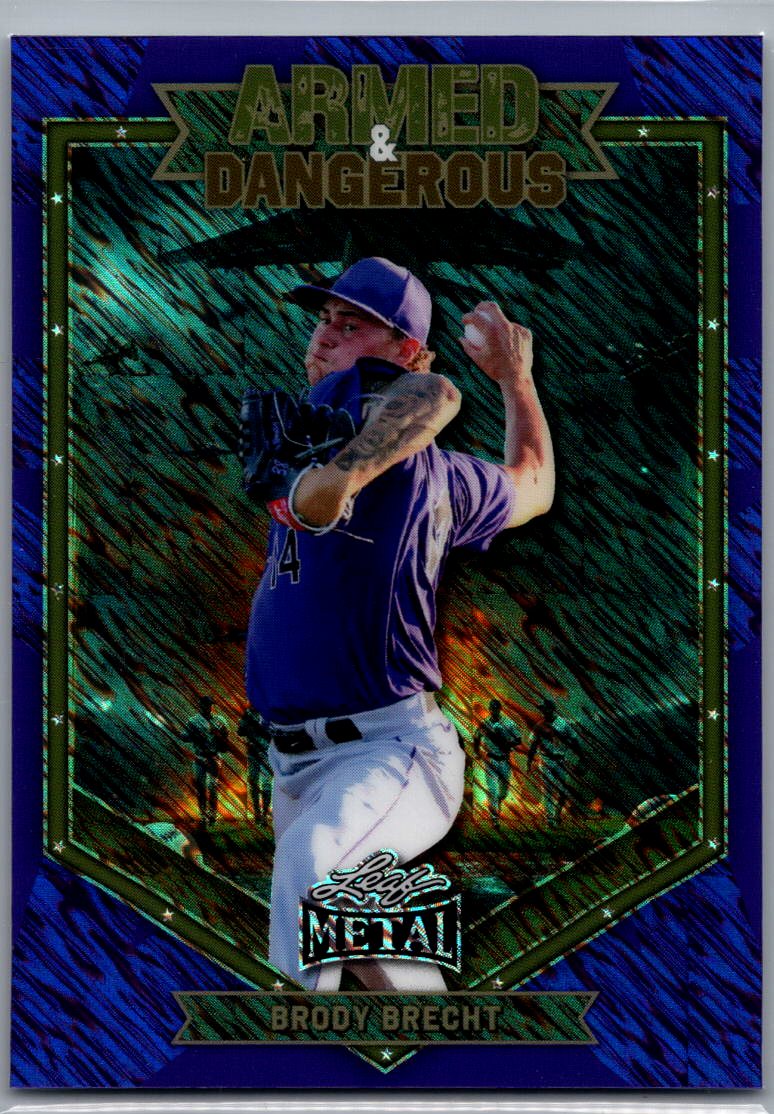 2026 Leaf Metal Baseball Brady Brecht Armed &amp; Dangerous Purple Shimmer ARB-7 /7 Rockies