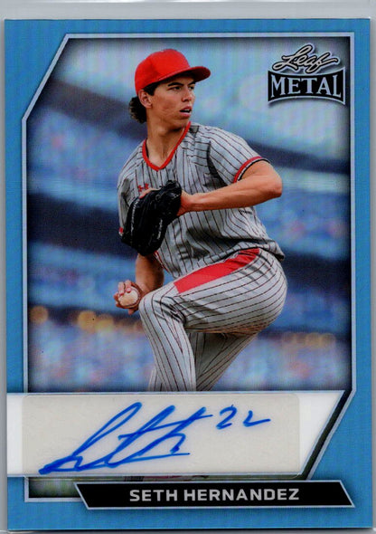 2026 Leaf Baseball Seth Hernandez Blue Autographed Card BA-SH1 4/8 - Pittsburgh Pirates