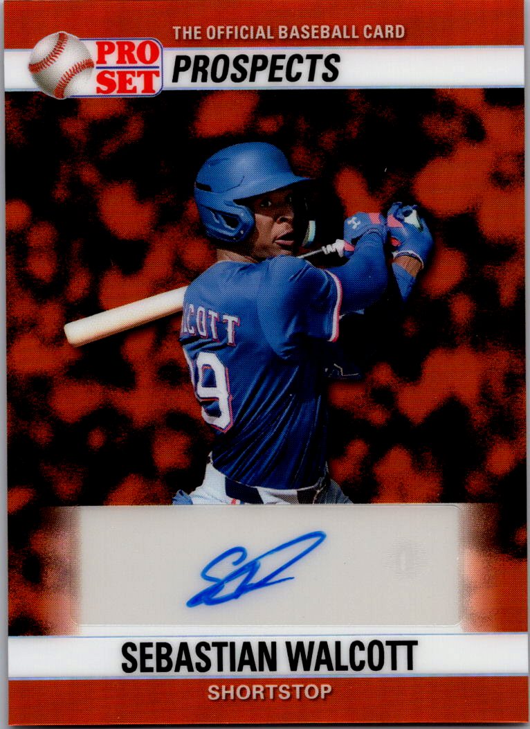 2026 Leaf Pro Set Metal Baseball Sebastian Walcott Prospects Auto. 2/4 - Texas Rangers