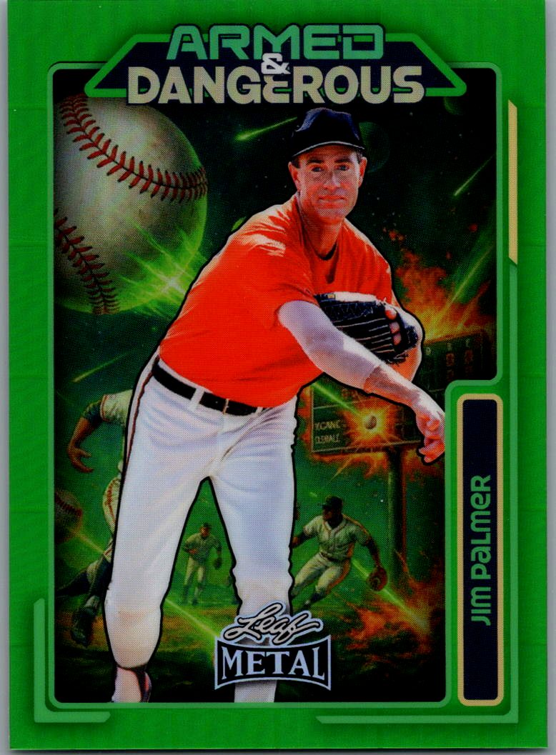 2026 Leaf Metal Baseball Jim Palmer Green Armed & dangerous /3
