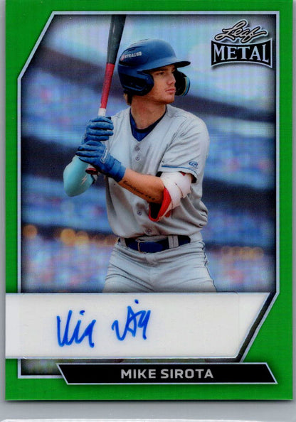 2026 Leaf Metal Baseball Mike Sirota Green Prismatic Auto /3