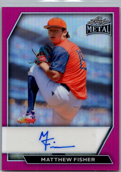 2026 Leaf Metal Baseball Matthew Fisher Pink Prismatic Auto /6