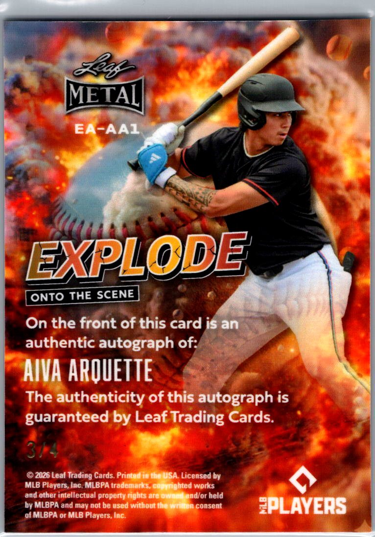 Aiva Arquette 2026 Leaf Metal Explode on the scene Auto /4 - Marlins