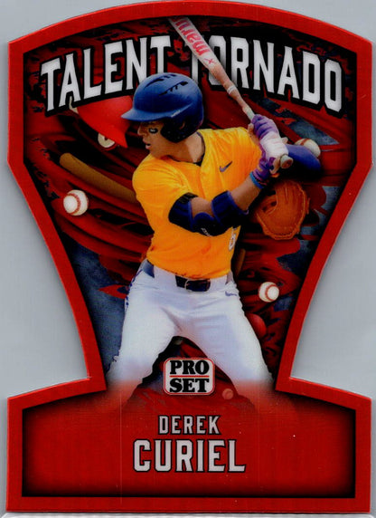Derek Curiel 2026 Pro Set Talent Tornado Die Cut Laser Orange 1/1