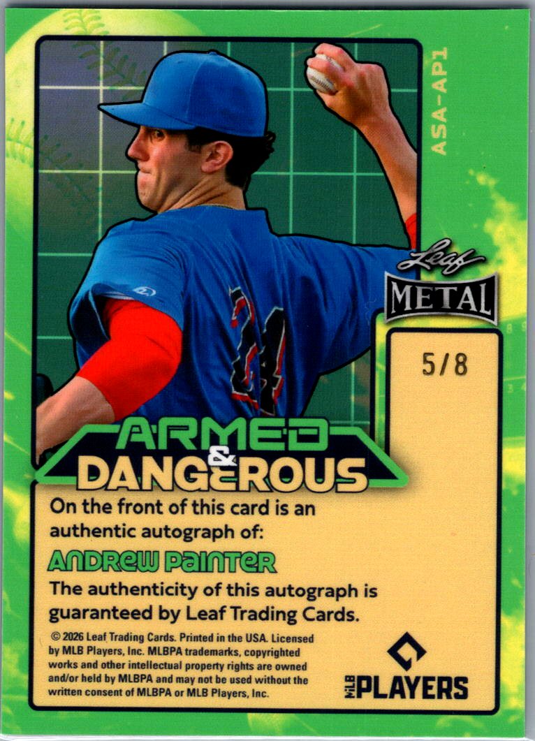 2026 Leaf Metal Andrew Painter Space Armed &amp; Dangerous Auto 5/8 Philadelphia Phillies