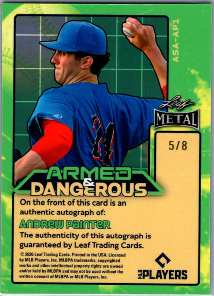 2026 Leaf Metal Andrew Painter Space Armed &amp; Dangerous Auto 5/8 Philadelphia Phillies