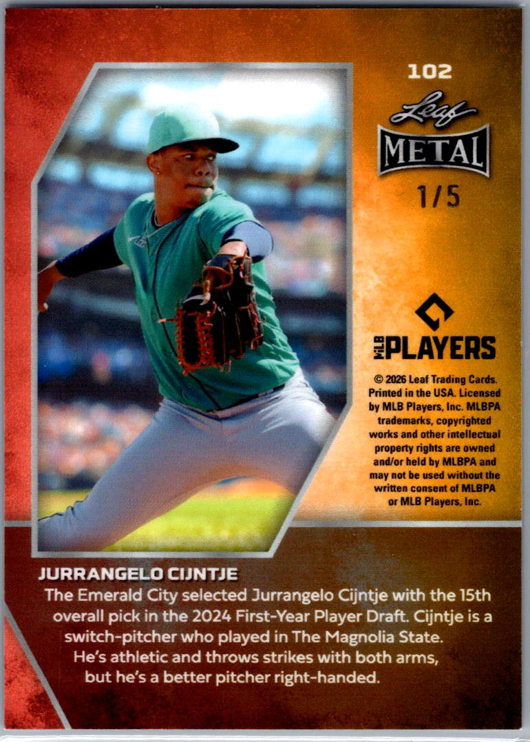 2026 Leaf Metal Baseball Jurrangelo Cijntje Blue Prismatic /5 - St. Louis